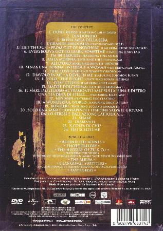 Zucchero 'Zucchero And Co Live At The Royal Albert Hall' UK DVD back sleeve