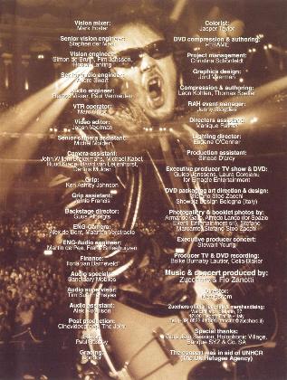 Zucchero 'Zucchero And Co Live At The Royal Albert Hall' UK DVD inner sleeve