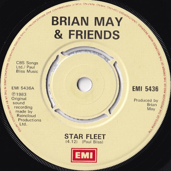 Brian May 'Starfleet' UK 7" label