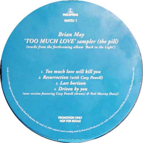 UK CD promo pill pack back sleeve