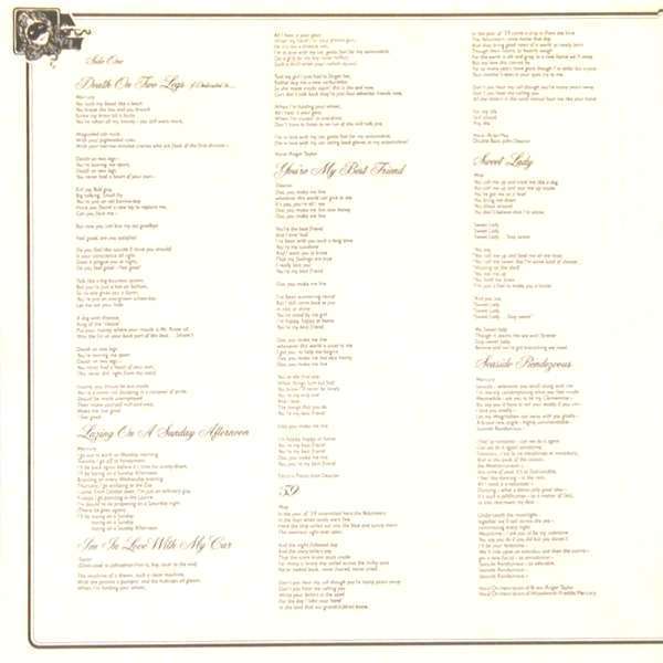 Queen 'A Night At The Opera' UK LP gatefold