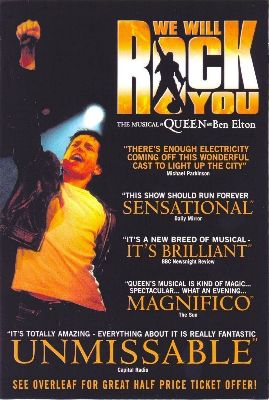 'We Will Rock You' flyer front