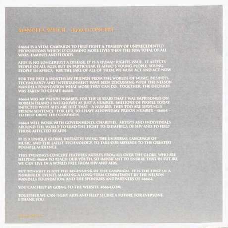 Various Artists '46664 Part 1 - African Prayer' UK CD booklet back sleeve