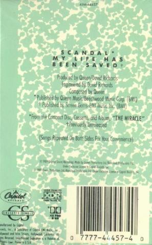 US cassette back sleeve