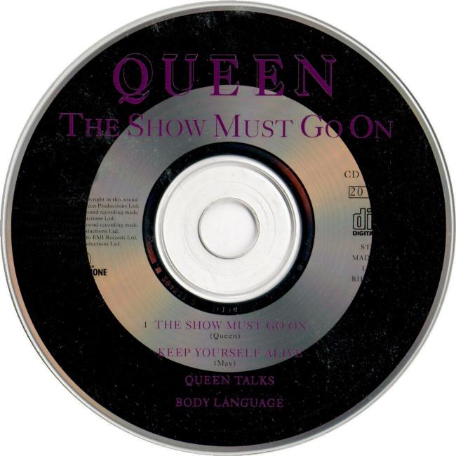 Queen 'The Show Must Go On' UK CD disc