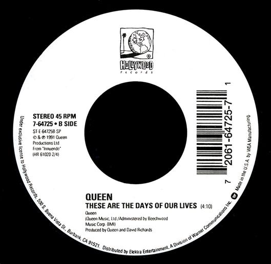 Queen 'We Are The Champions' US 7" label