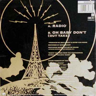 Shaky 'Radio' UK 7" back sleeve