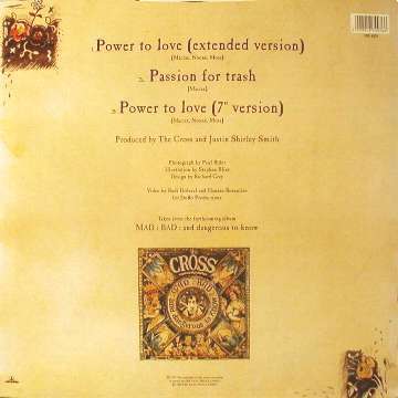 The Cross 'Power To Love' UK 12" back sleeve